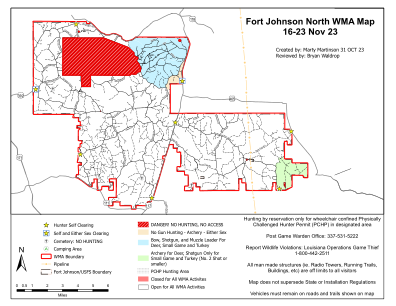 约翰逊堡北部 WMA 地图 11 月 16 日至 23 日 23